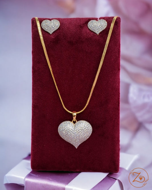 SWEET FOREVER LOVE PENDANT WITH STUDS - Zevarly